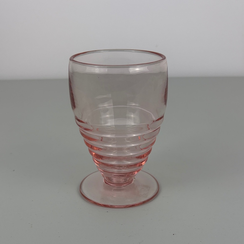 Elegant Pink Depression Glass Tumbler - Vintage Glassware
